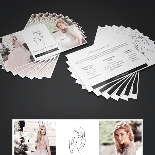 Flyer design for evening dress label needed to invite our customers to Exhibitions Design by Maia & Stefan Pulciu
