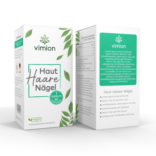 Packaging design for a German brand of high-quality food supplements Design by Packagingholic