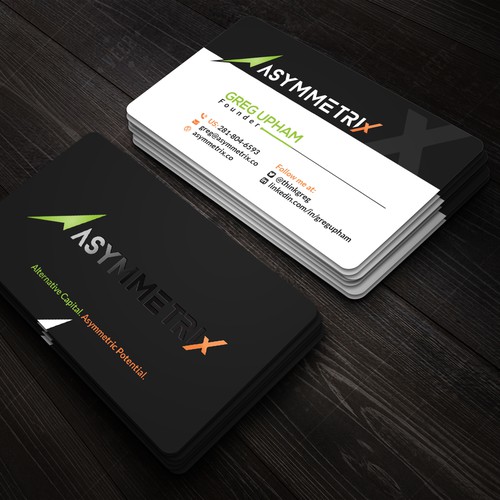 Design a cool, edgey but sophisticated business card for an alternative investment firm. Design von (VEER)