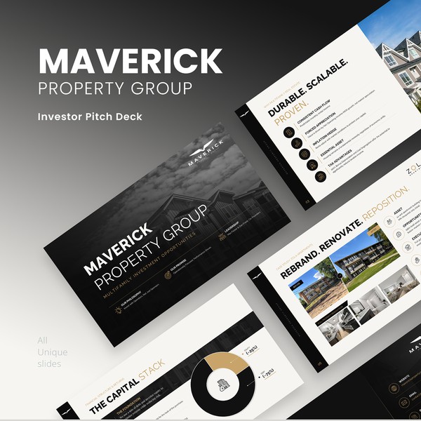 Modern Multifamily Real Estate Investor Pitch Deck Design