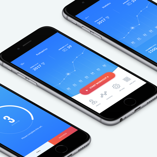 Create a simple, beautiful UI for a Push-Up fitness app Design by Nashrulmalik