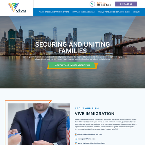 Immigration Work Permit Site Focused Redesign Design por VirtuaLPainter