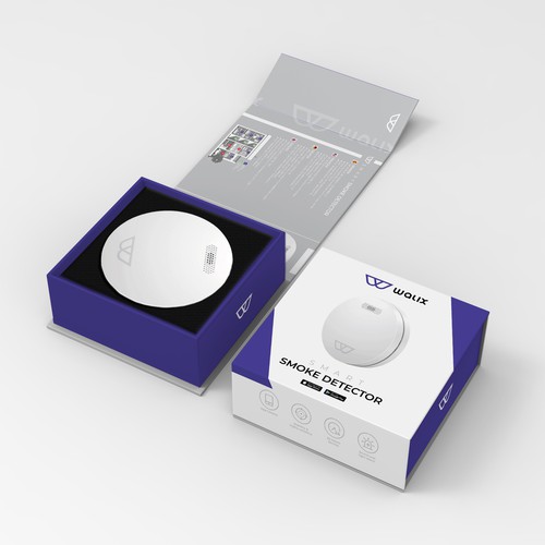 Need a complete modern and powerful packaging for our intelligent smoke detector. Design by Designlifelk