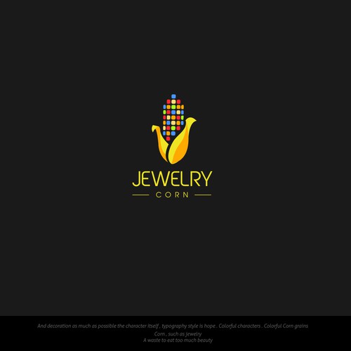 Shiny And Colourful Logo Design For Jewelry Corn 世界一美しい虹色のトウモロコシを 宝石のようにキラキラしたカラフルなロゴで表現 Logo Design Contest 99designs