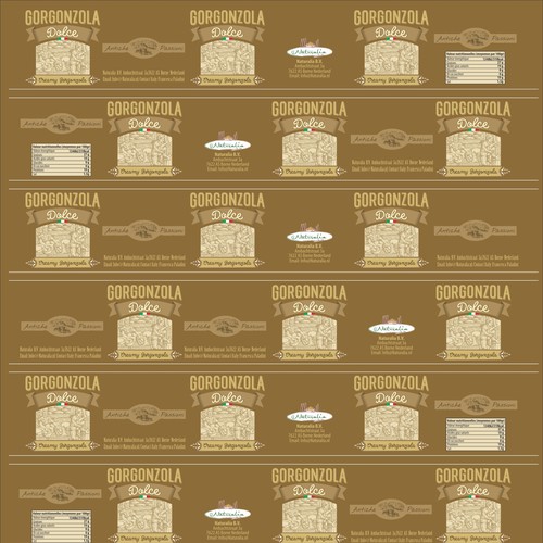 Design a product label set for an Italian Cheese Réalisé par valdo