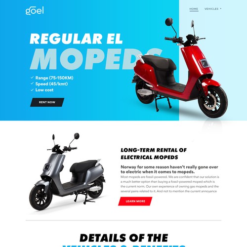 Design Design brand new website for a long-term electric scooter rental start-up in Norway di MercClass