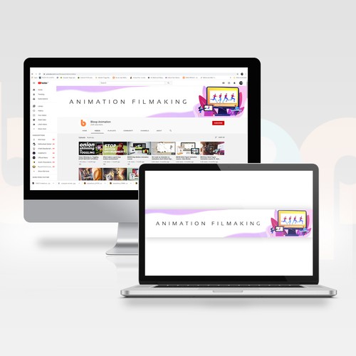 YouTube channel art for an animation channel Design by Girings Studio