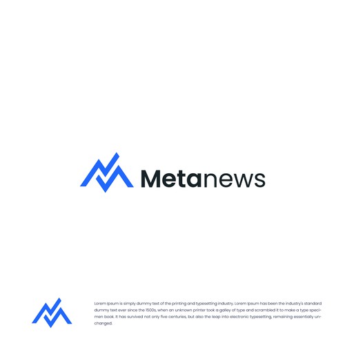 Design a logo for a web3 News platform called MetaNews Design by Freelier-Studio