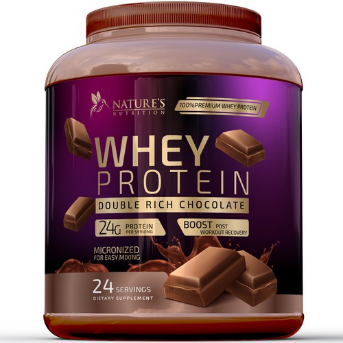 Diseño de Tasty Whey Protein Chocolate Design Needed for Nature's Nutrition de R O S H I N