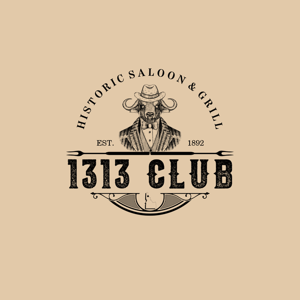 Design by EMIL M. titled "1313 Club - Historic Saloon & Grill"