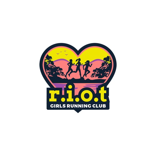 Riot girls running club logo for women runners Design by GraphCulture⭐