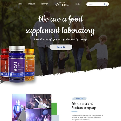 Designs | Diseño de pagina web Maklen para suplementos alimenticios ...