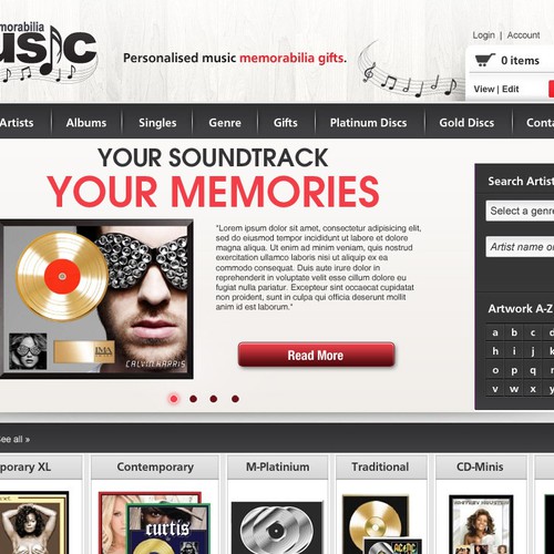 New banner ad wanted for Memorabilia 4 Music Diseño de samuele