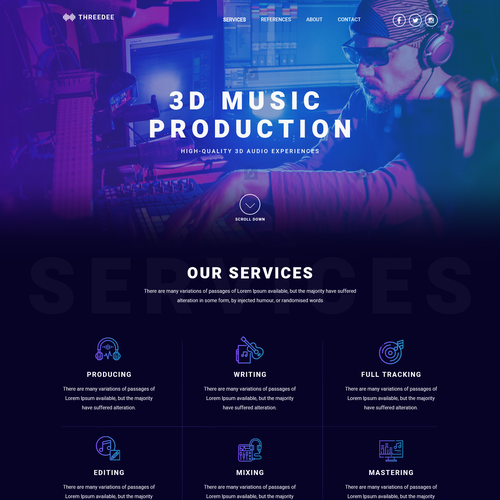 Design a website for a music production company... Design réalisé par Obizzy