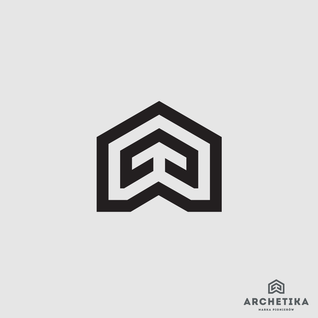 Abstract modern logo with the title 'Archetika - pioneer brand'