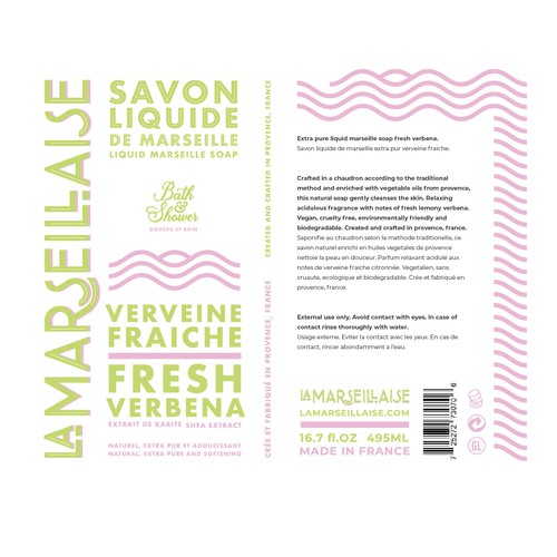 Design bottle label for a new French riviera luxury soap brand Design by Pratama fadhil