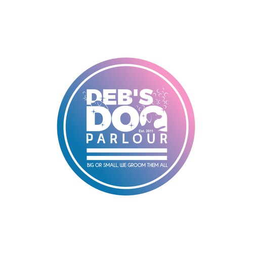 clean, fun lines incorporating dogs for grooming Design by i-ali