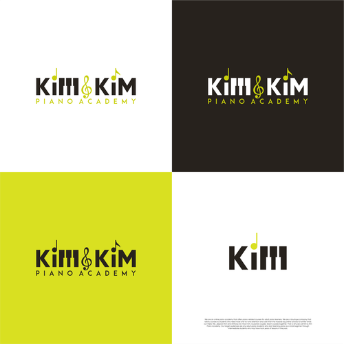 Logo to appeal adult piano students for online piano school called Kim & Kim Piano Academy Design by Ardimast
