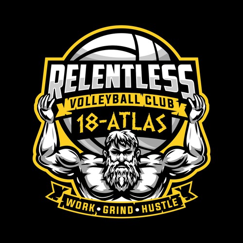 Design Brand/Logo themed GREEK GOD Atlas for print on tshirt/jersey for men’s volleyball por 3dami