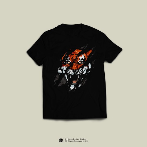 Unique tiger and claw tshirt design - design for us long term