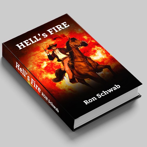 Design a book cover for action-packed Western novel “Hell's Fire” Design by ShahzaibZaheeer