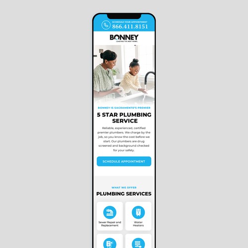 Design a PPC landing page for a home services company Design by Greentec✿