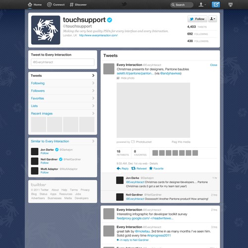 Touch Support, Inc. needs a new twitter background Réalisé par 99Edesign