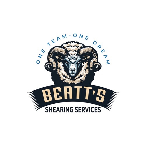 Powerful bold and unique shearing team logo Design by N & N