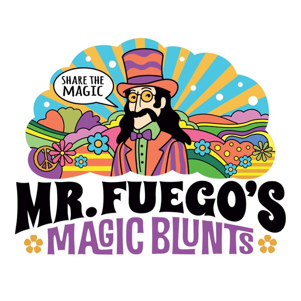 Design by code red titled "Retro style, psychedelic logo concept for legalized marijuana product."