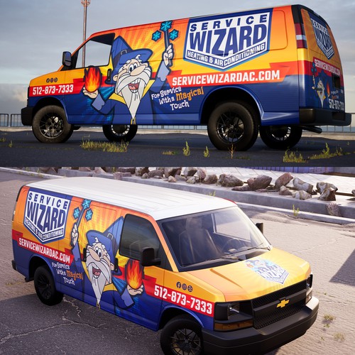 HVAC Service Van Wrap Design Design by J.Chaushev