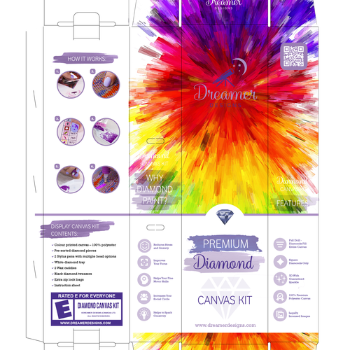 Design a box package for a Diamond Painting Kit (Blind/Winner Guaranteed) Design by Joe Ladislaus