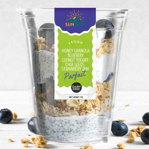 Design fresh/modern labels for new line of Vegan Yogurt Parfait Cups