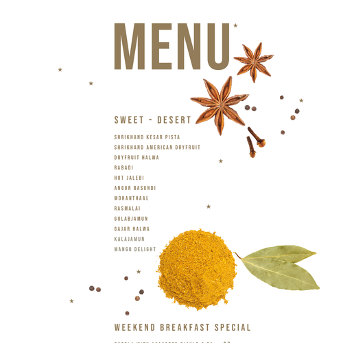 Indian Restaurant Menu Design Design by wildhare
