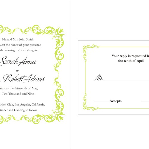 Letterpress Wedding Invitations Design von AKS 27 NOV