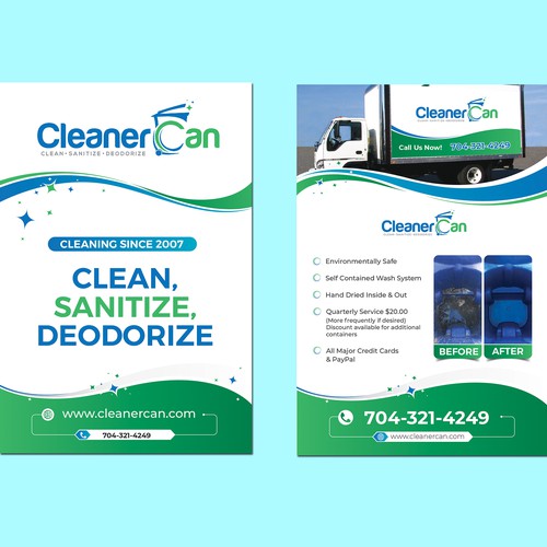Design a Promotional Flyer for Our Trash Can Cleaning Business Design by idea@Dotcom