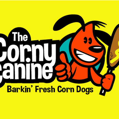 Create a logo for my corn dog business, The Corny Canine Logo design