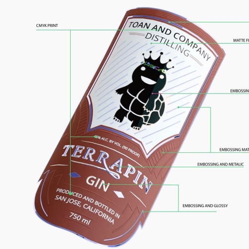 Gin Bottle Label Diseño de Antidotooo™