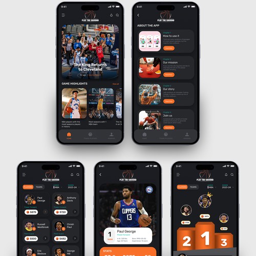 Basketball UI design Design by sandy#ogma