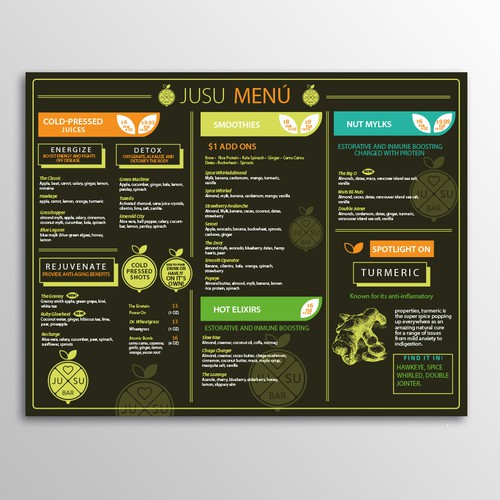 Jusu Bar Menu Design by AdryQ