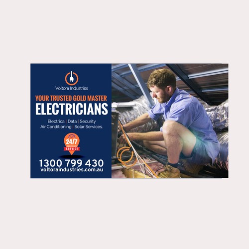 Voltora Industries Back Wall Banner Design by Sketch Media™