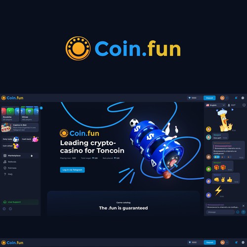 Coin.fun – Crypto Casino/Gambling Logo Design by Striker29