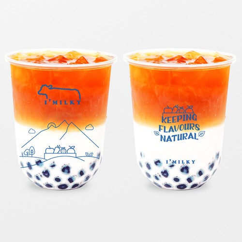 Bubble tea cup design (imilky), Product label contest