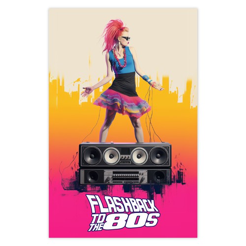 Poster for 1980s Pop Music Stage Show Design by Windmill Designer™