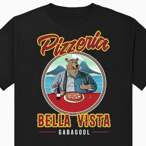 Designs | HIP Neapolitan Pizza Rat for Pizzeria Bella Vista T-Shirt | T ...