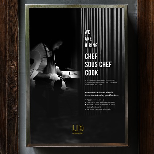 Job recruitment Poster for modern Premium Restaurant Design by @rysmrn