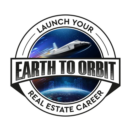 Realistic Logo for "Earth to Orbit" Sales Course. Achieve financial freedom through real estate. Design by GIRA.