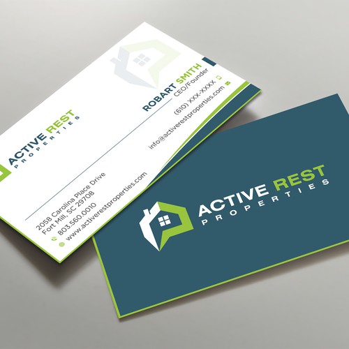 Modern Business Cards for Active Rest Properties Design by Brandmaker artist