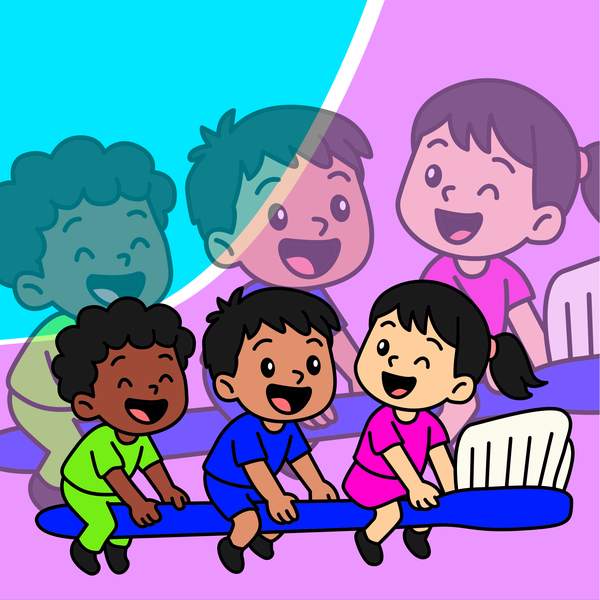 Cartoon kids mascot logo