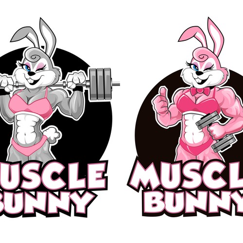 Buff Bunny with logo | Sticker
