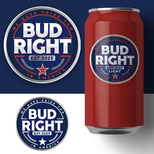 Bud Right.  The great new American Beer for good ol' fashioned American beer drinkers. Design by Sebastiano"